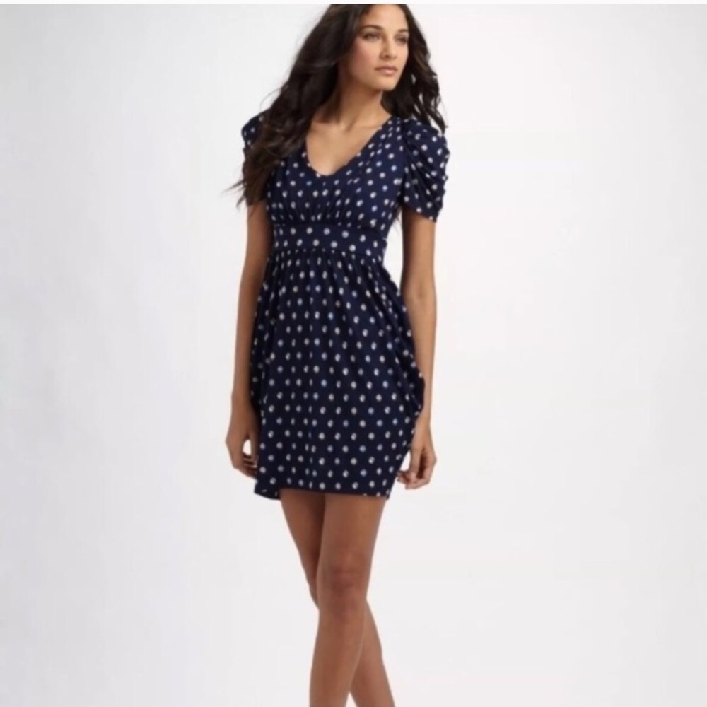 **SOLD** Leifsdottir pearl dot navy dress size s